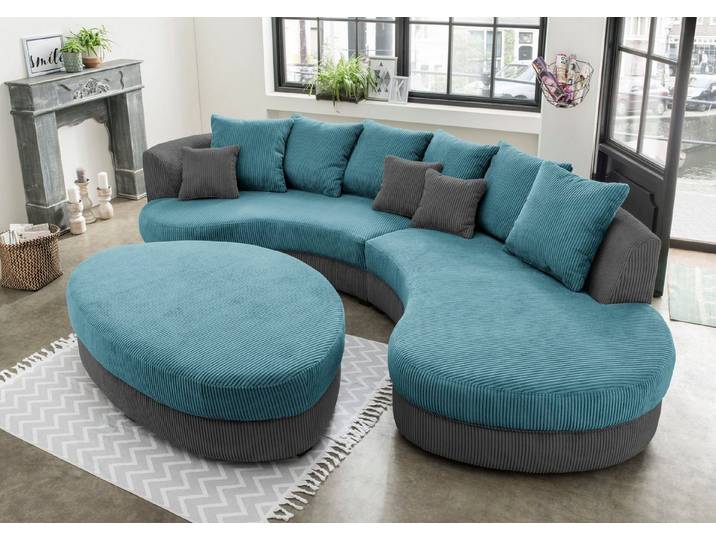 Home affaire Ecksofa Limoncello modern & bequem, organische Formensprache, zwei verschiedene Fußfarben wählbar