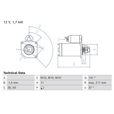 BOSCH Starter 0986026710 für Volvo