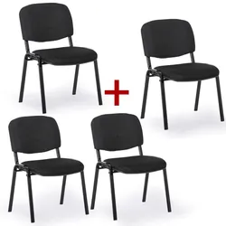 Konferenzstühle VIVA PLUS 3+1 GRATIS - schwarze Füße, schwarz