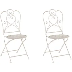 GARTENSTUHL 2er-Set Metall helles beige Trieste