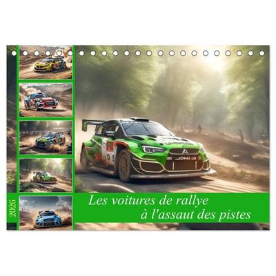 Les voitures de rallye à l'assaut des pistes (Calendrier de bureau 2026 DIN A5 vertical), CALVENDO calendrier mensuel
