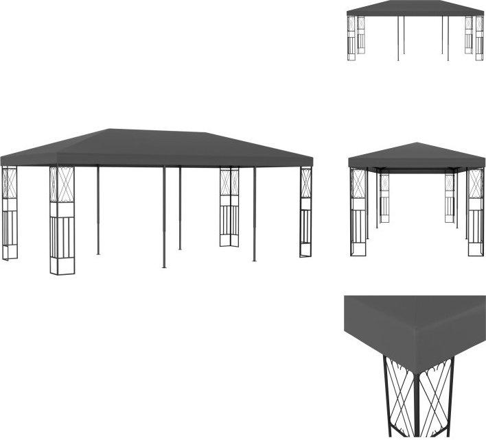 vidaXL Pavillon 3x6 m Anthrazit Stoff - Pavillons & Partyzelte