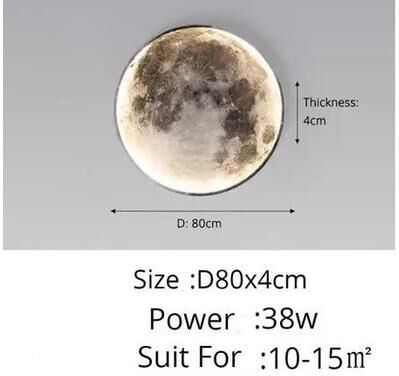 Useful Little Things 3D LED Moon Wall Lamp With Remote Control And Dimmable Ambient Lighting For Living Room And Bedroom 31.50 In 220v dimmed By Remote