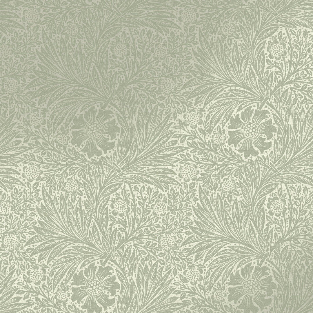 William Morris At Home Marigold Fibrous Wallpaper Green 1,000cm L