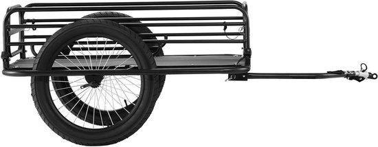 Fahrradanhänger - Fahrradkarren - Für den Transport von Einkäufen - Hohe Zuladung - 125 kg - Schwarz