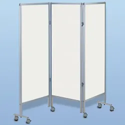 Raumteiler Paravent 3-flügelig mit Rollen PVC Hartschaum weiß/weiß/weiß