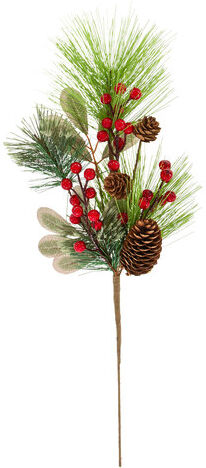 Kiefernzweig mit Zapfen und Beeren, 49 cm
