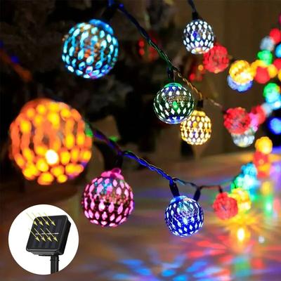 Uplift Picks Solar Moroccan Ball String Lights For Enchanting Garden Party Ambiance Outdoors rgb 6.5 M 30 Led