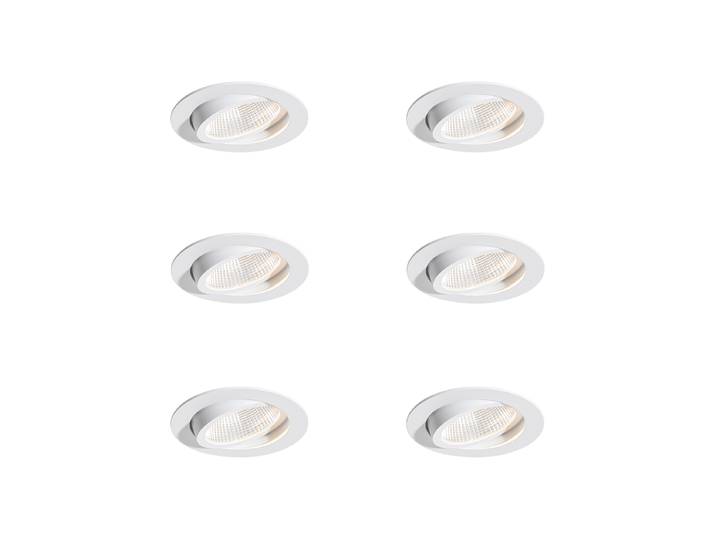 Ensemble de 6 spots encastrables blancs 9,5 cm LED incluse 1300