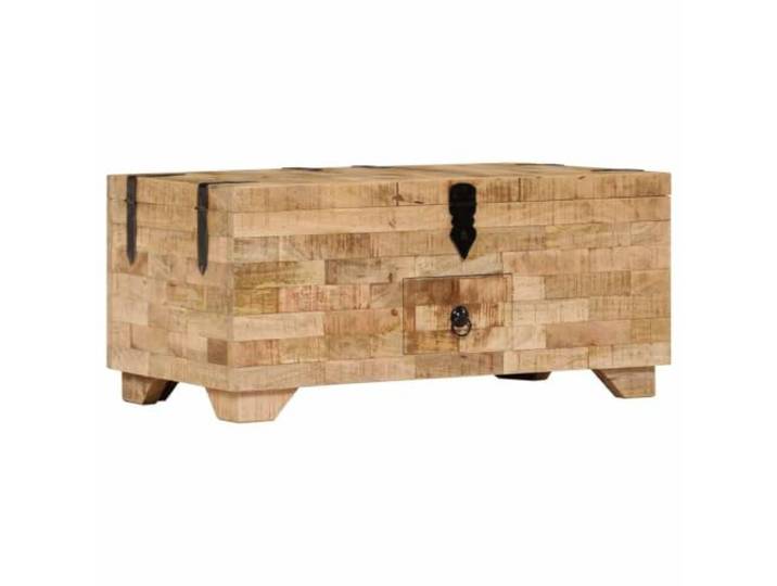 Couchtisch Massivholz Mango 80x40x35cm Massivholz Mangoholz, glatte Form, stabiler Rahmen, einfache Montage, Wohnzimmer, Wartezimmer