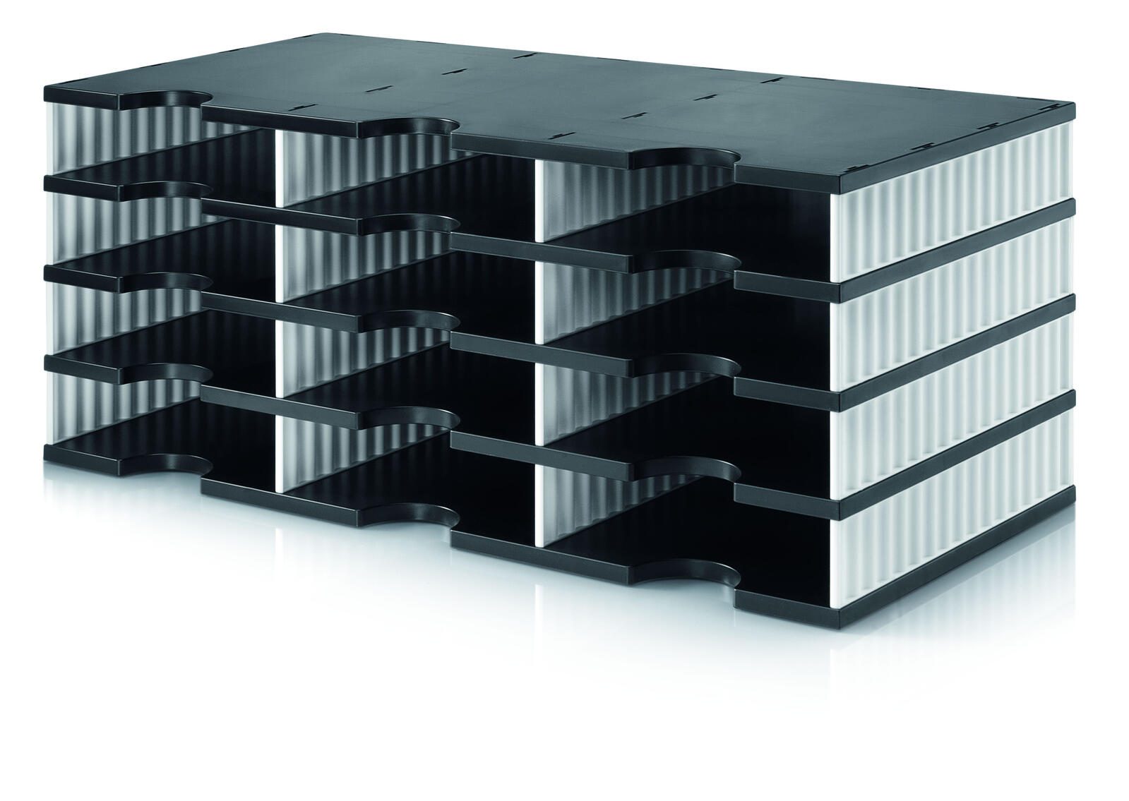 styro Sortierstation DIN C4 12-Fach schwarz/weiß 268-0304.09