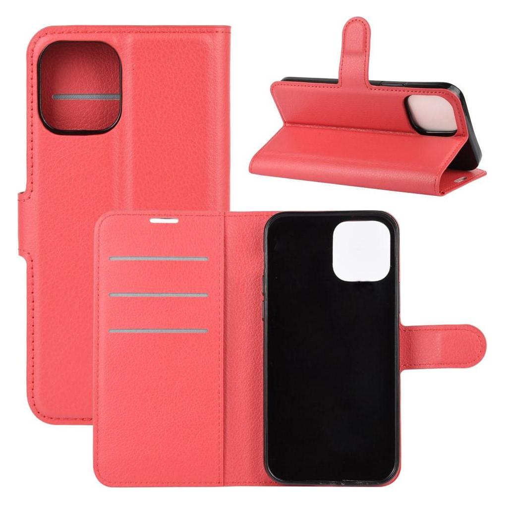 Cover-Discount iPhone 12 / 12 Pro - Leder Etui Hülle rot (Apple iPhone 12, Apple iPhone 12 Pro) (101121650C)
