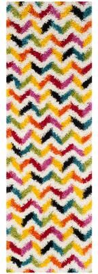 SAFAVIEH Kids Shag Veniamina Chevron Nursery Playroom 2-inch Thick Rug