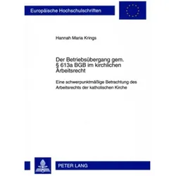 Der Betriebsübergang gem. § 613a BGB im kirchlichen Arbeitsrecht, Fachbücher von Hannah Maria Krings