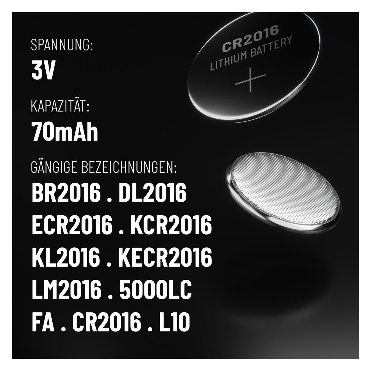 Absina Knopfzelle CR 2016 3 V 5 St. Lithium (5 Stk., CR2016) (401025)