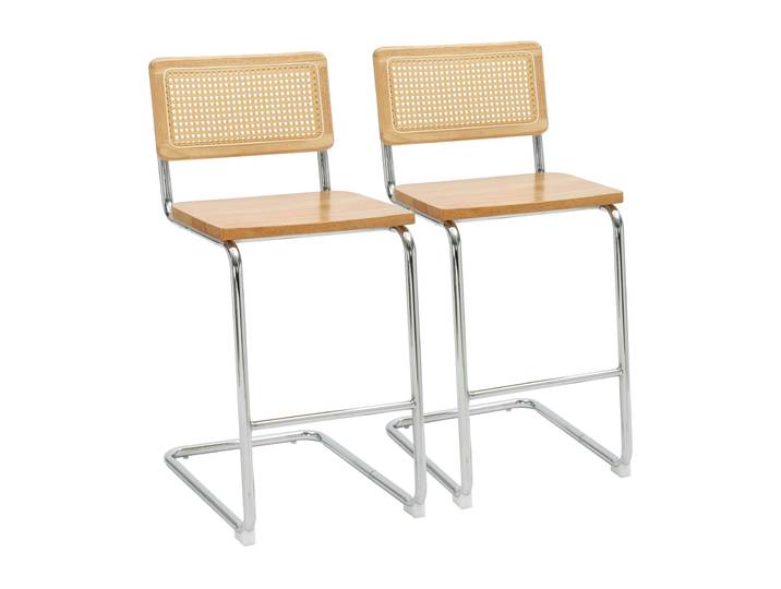Barstühle aus Holz und Metall – 2er-Set
