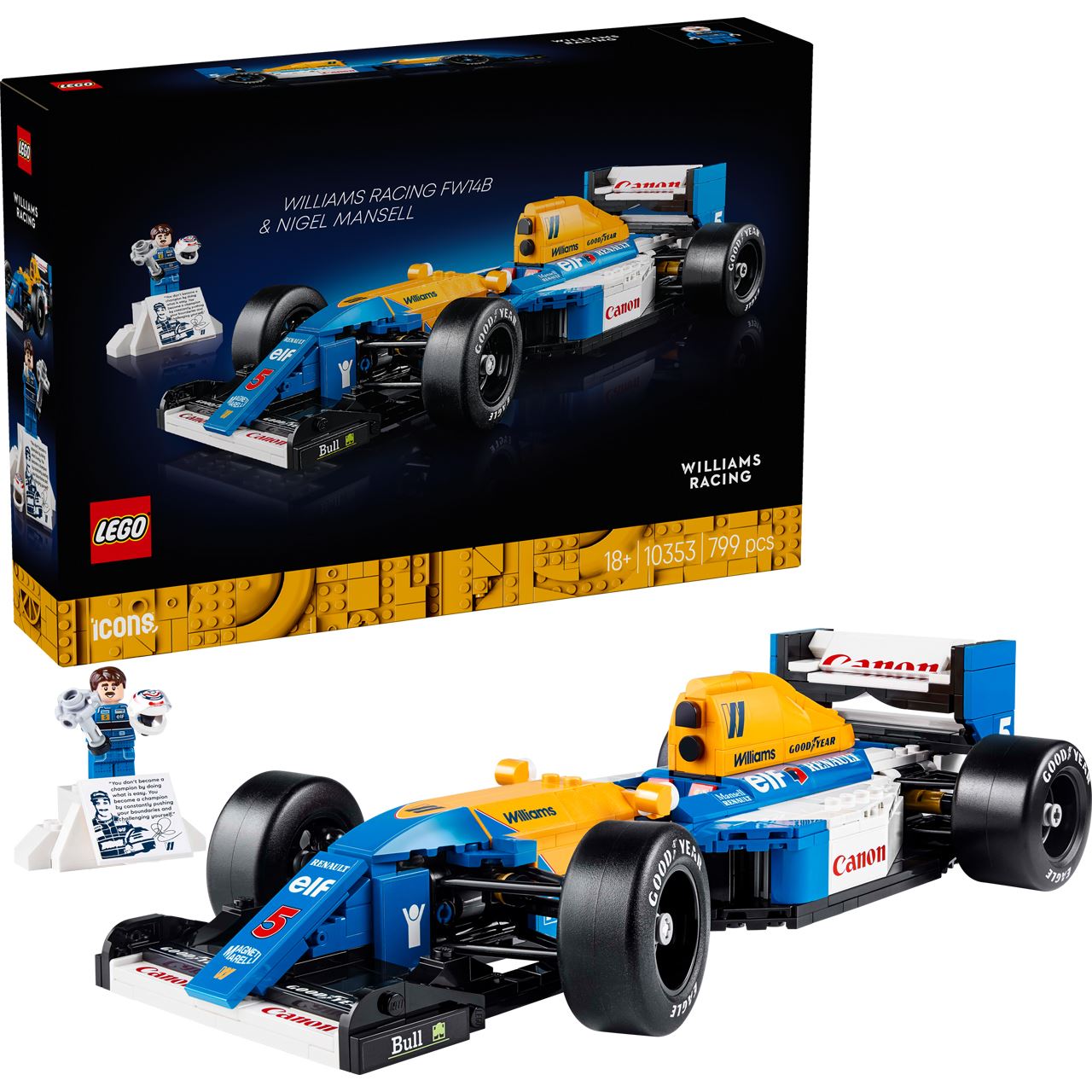 LEGO Icons - Williams Racing FW14B mit Nigel Mansell