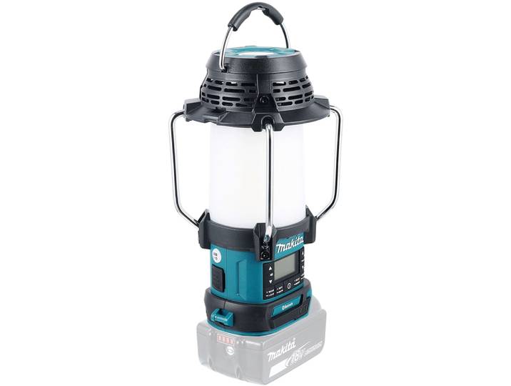 Baustellenradio MAKITA DMR056 , grün (petrol, schwarz), B:12,6cm H:28,9cm T:12,9cm, Radios, Baustellenradio, Bluetooth, FM- und DAB+-Empfang und Laterne, ohne Akku und Ladegerät
