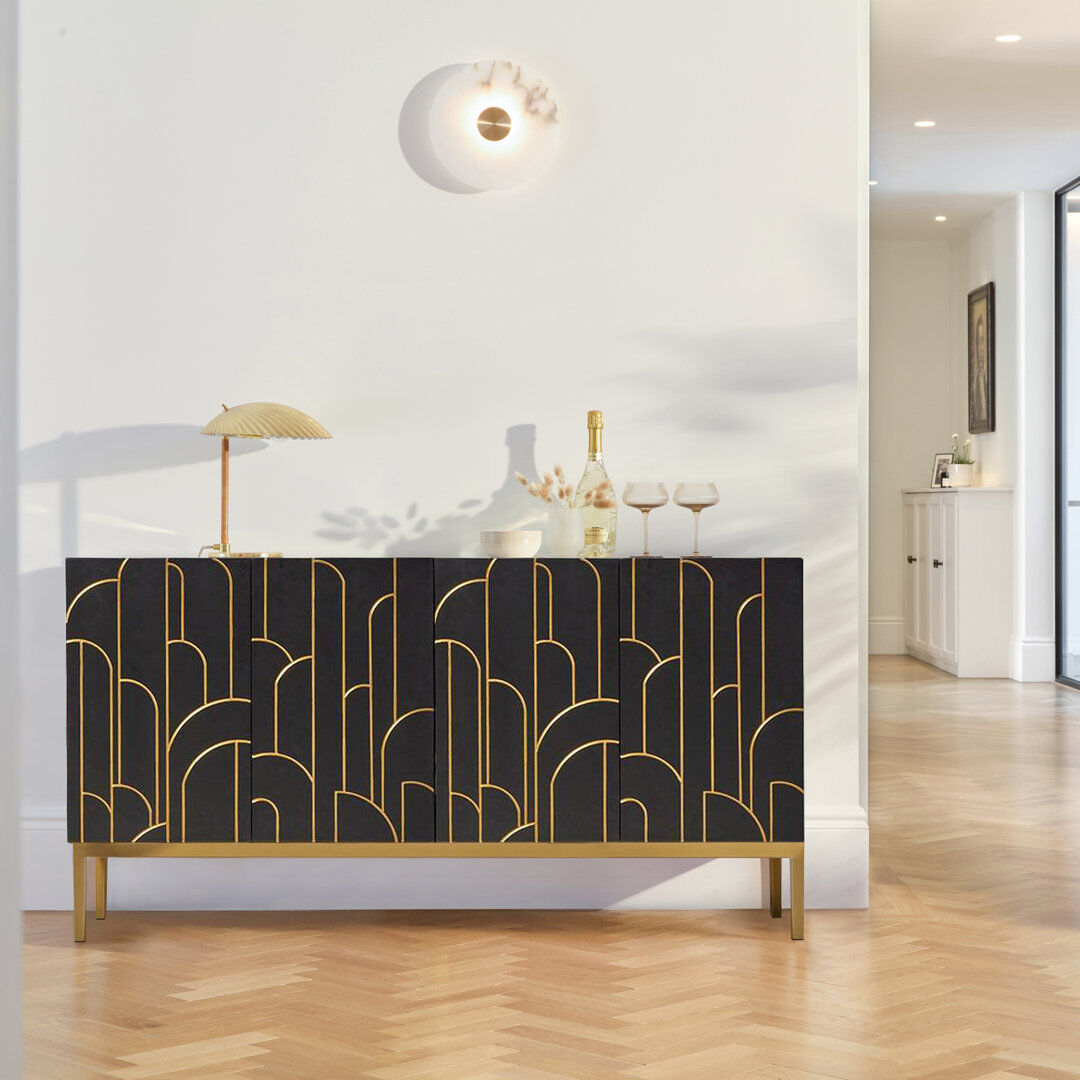 Fairmont Park Heathfield Sideboard Noir Black 77 cm H x 150 cm W x 40 cm D