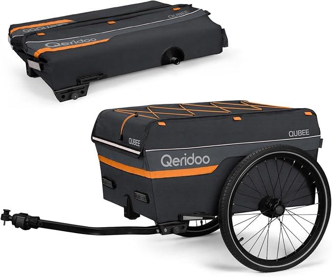 Fahrradanhänger Lastenanhänger | Fahrrad Anhänger | Lastenanhänger Fahrrad | Qubee | 130L Ladevolumen | Faltbar & Platzsparend | Schnellwechselfunktion | Bis zu 40 kg Zuladung
