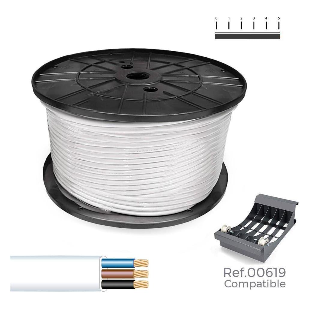 Sediles Flaches Elektrokabel 3 x 1,50 mm² weiss, 250 m. (grosse Rolle) (49379185)
