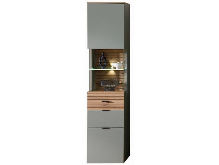 Innostyle Standvitrine Ina in Grün, Holzwerkstoff - 45x200x36cm (BxHxT)