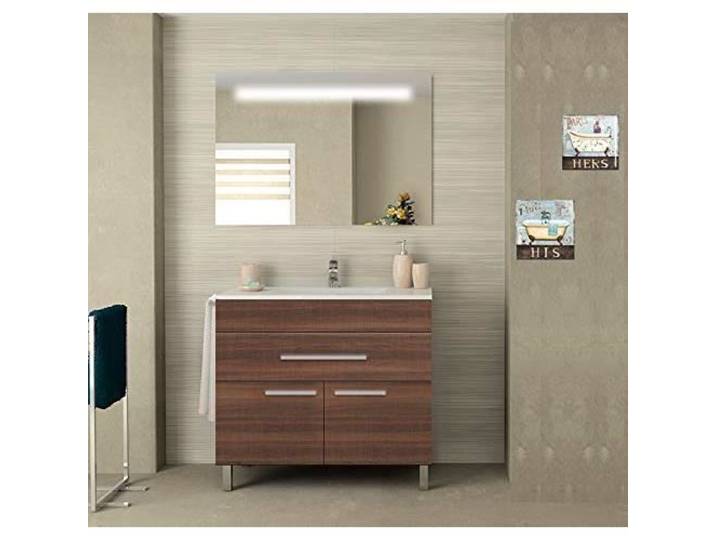 Meuble de salle de bain suspendu VEGA - Frêne thé - Simple vasque - 80x82x45cm