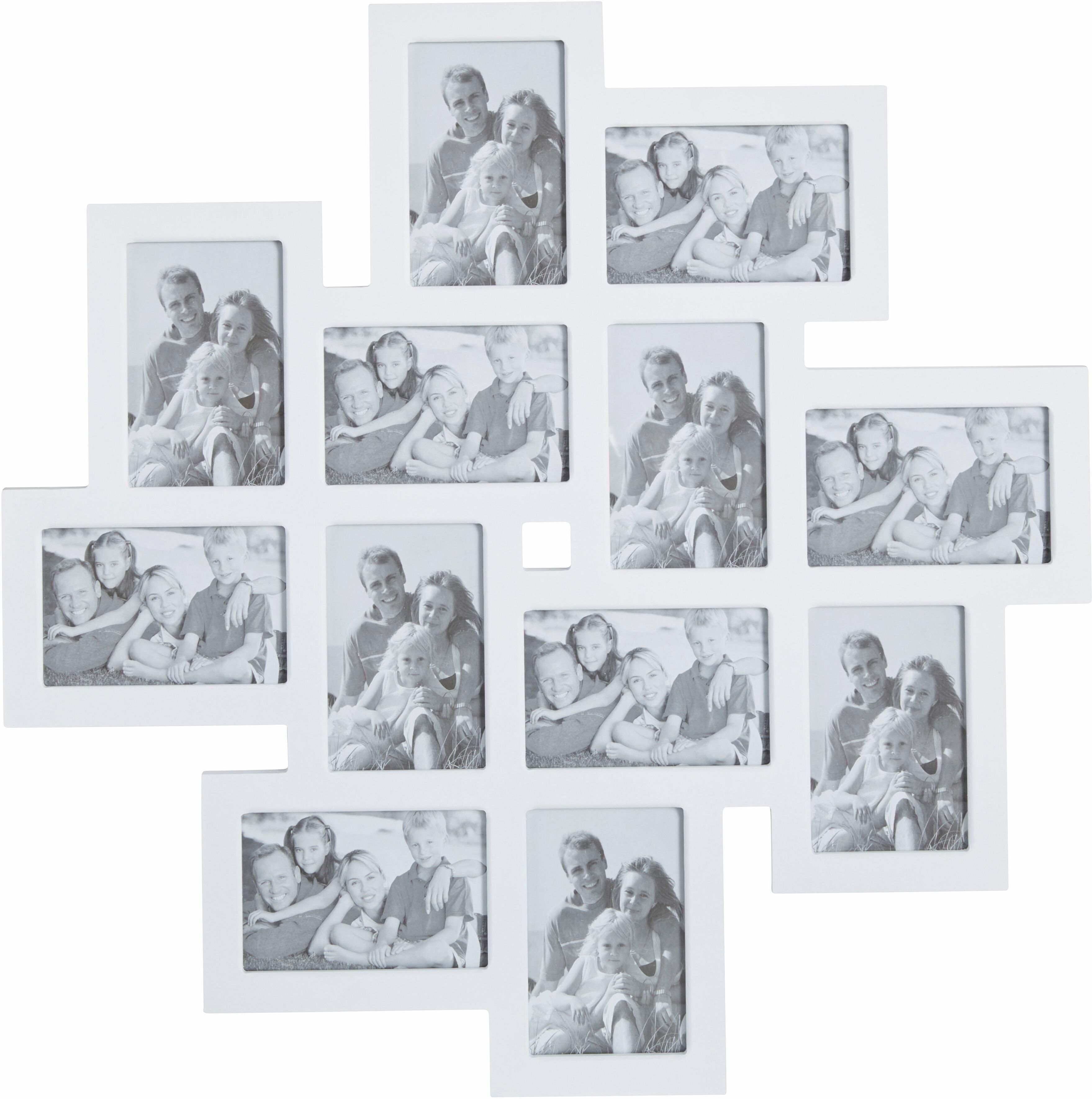 Bilderrahmen Collage GOODPRODUCT "Family, weiss", weiss (weiß), B:62cm, Glas, MDF, Bilderrahmen, Bilderrahmen Collage, Fotorahmen, Bildformat 10x15 cm weiß B/H/T: 62cm