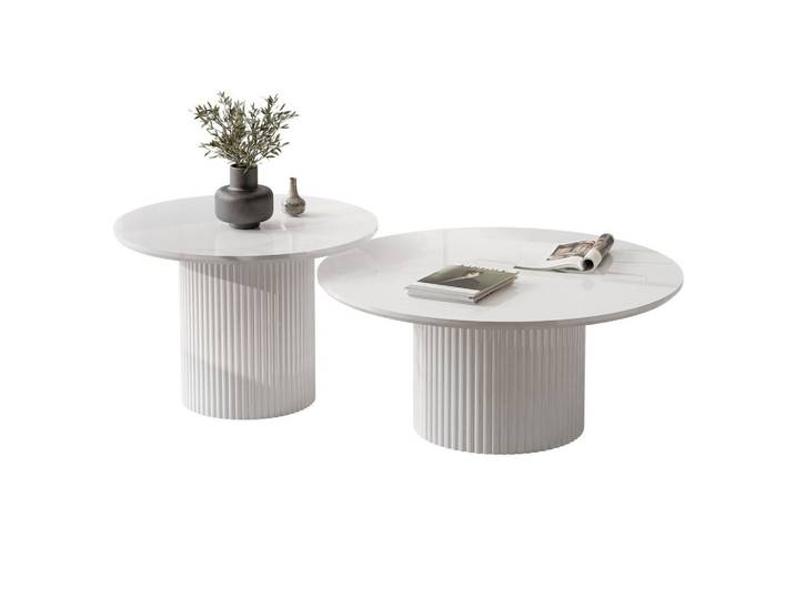 COUCHTISCH-SET OVI mit geriffeltem Sockel