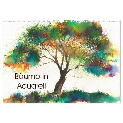 Bäume in Aquarell (Wandkalender 2026 DIN A3 quer), CALVENDO Monatskalender