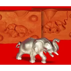 Zinn Giessform Kleiner Elefant trompetend - Silikonform hitzebeständig - benötigt ca.30g Reinzinn
