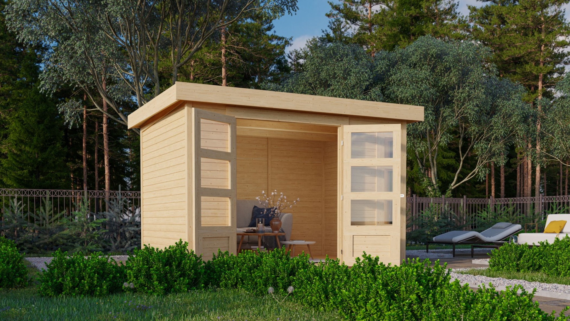 Karibu Gartenhaus Gerätehaus Kerko 4 naturbelassen 302x217x211 cm