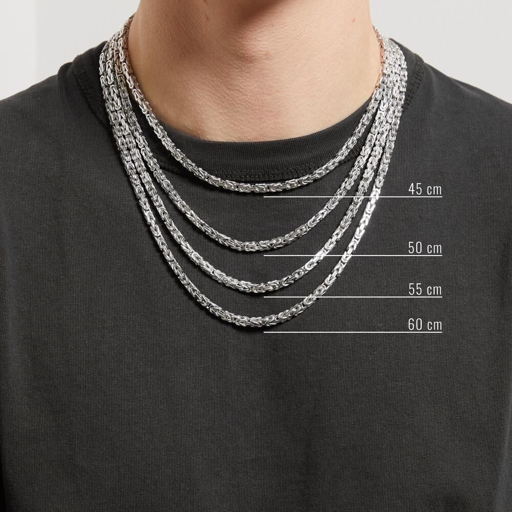 Unique Herren Königskette aus 925er Silber, 4,0 mm silber