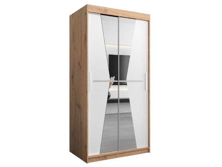 ABIKS MÖBEL Schwebetürenschrank MAROKO Schlafzimmerschrank - mit Spiegel, Kleiderstange, Regalen