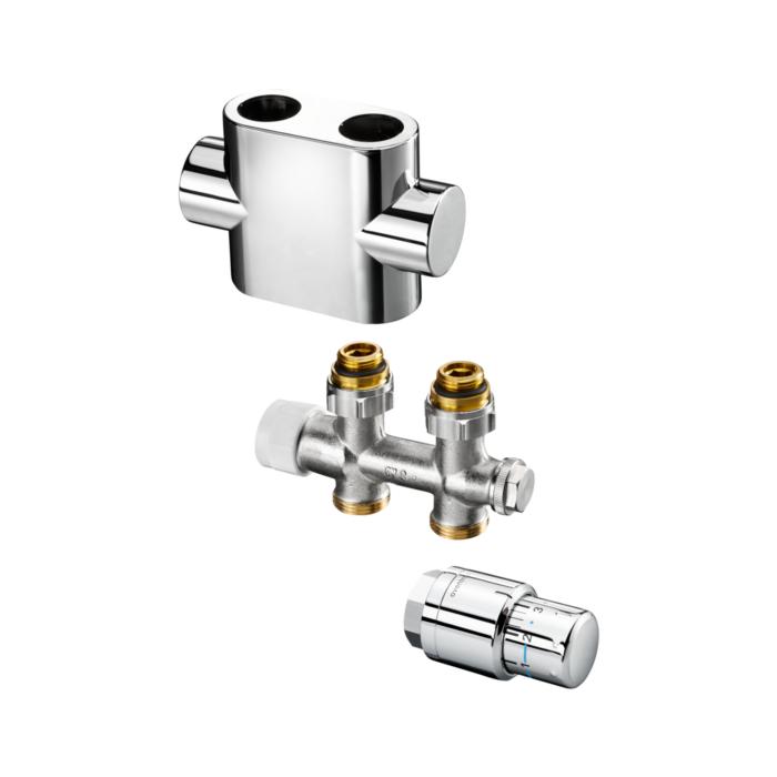 Oventrop Anschlussset 1 1184183 Multiblock T/Uni SH, Durchgang, weiss