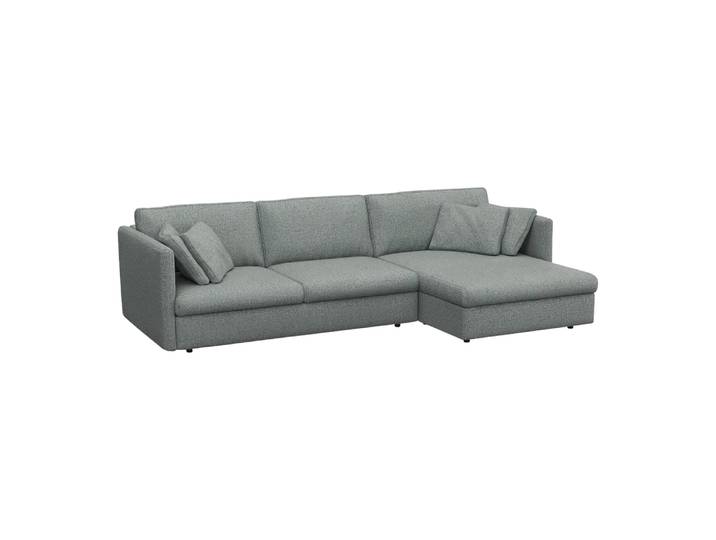 Ecksofa Lovane, Flexlux, graublau, Textil
