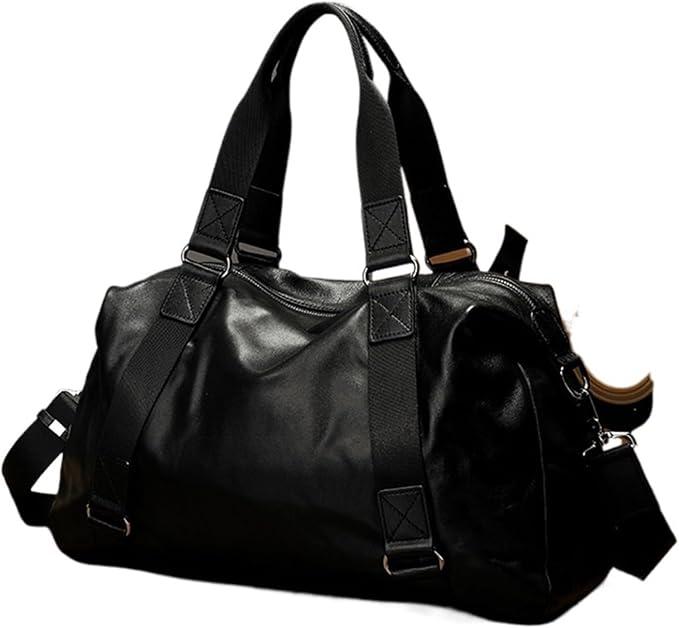 Reisetasche for Herren aus echtem Leder, Gepäcktasche for Männer, Vintage-Reisetasche, Rindsleder, Wochenendtasche, große Herrentaschen(Black)