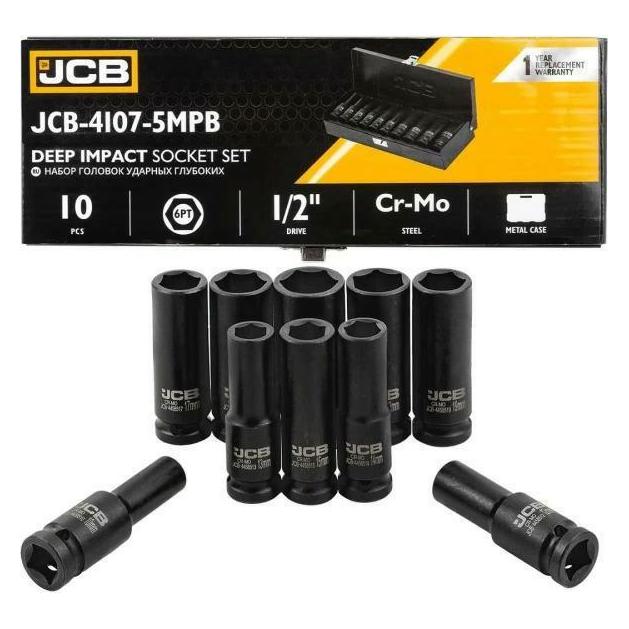 JCB Schlagschrauber-Einsätze, Länge, 10er-Set, 6-Winkel. (57258439)