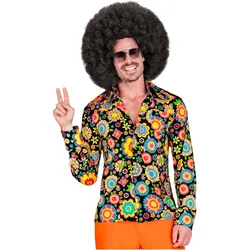 Widmann 70er Jahre Herrenhemd Colors Flowers (XXL)