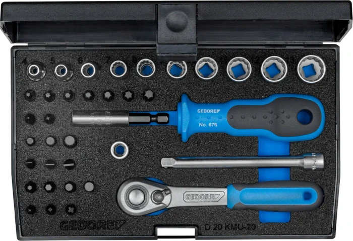 Gedore Steckschlüssel-Satz 1/4", 37-teilig (mit Hebel-Umschaltknarre)