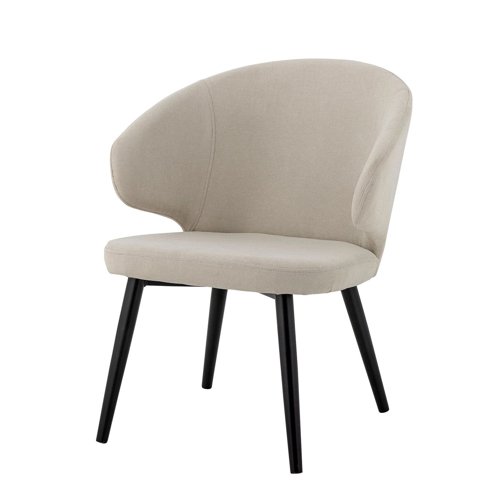 Bloomingville Loon loungestoel in beige en zwart met armleuningen