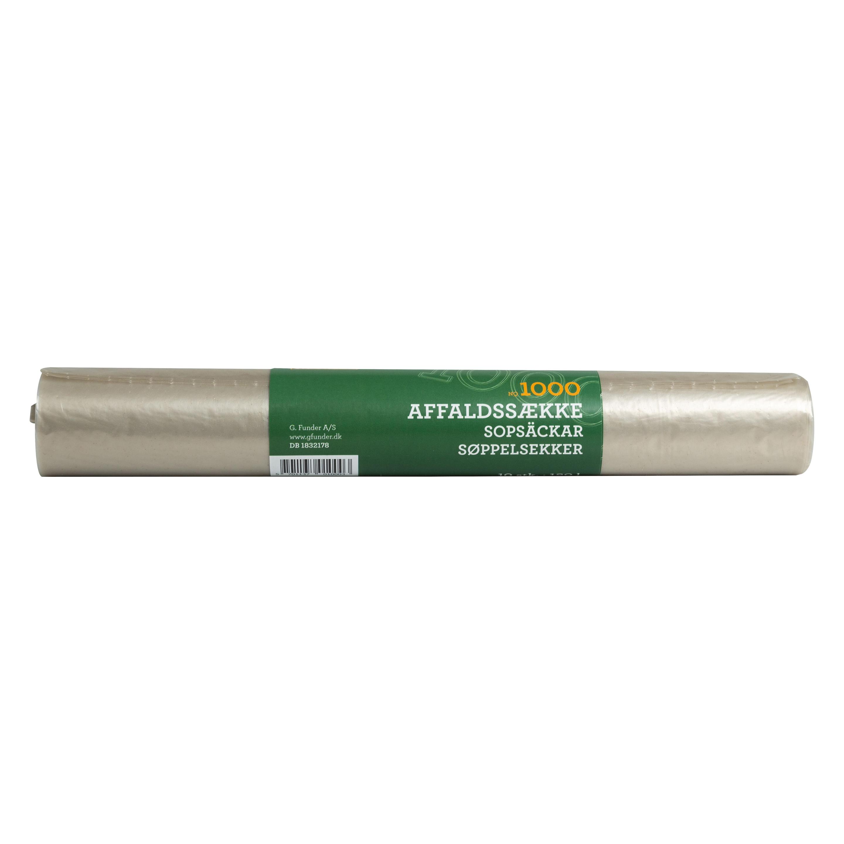 G.Funder Affaldsskke klar, 120 liter, 10 poser pr. rulle - standard kvalitet (120 l) (5701137010003)