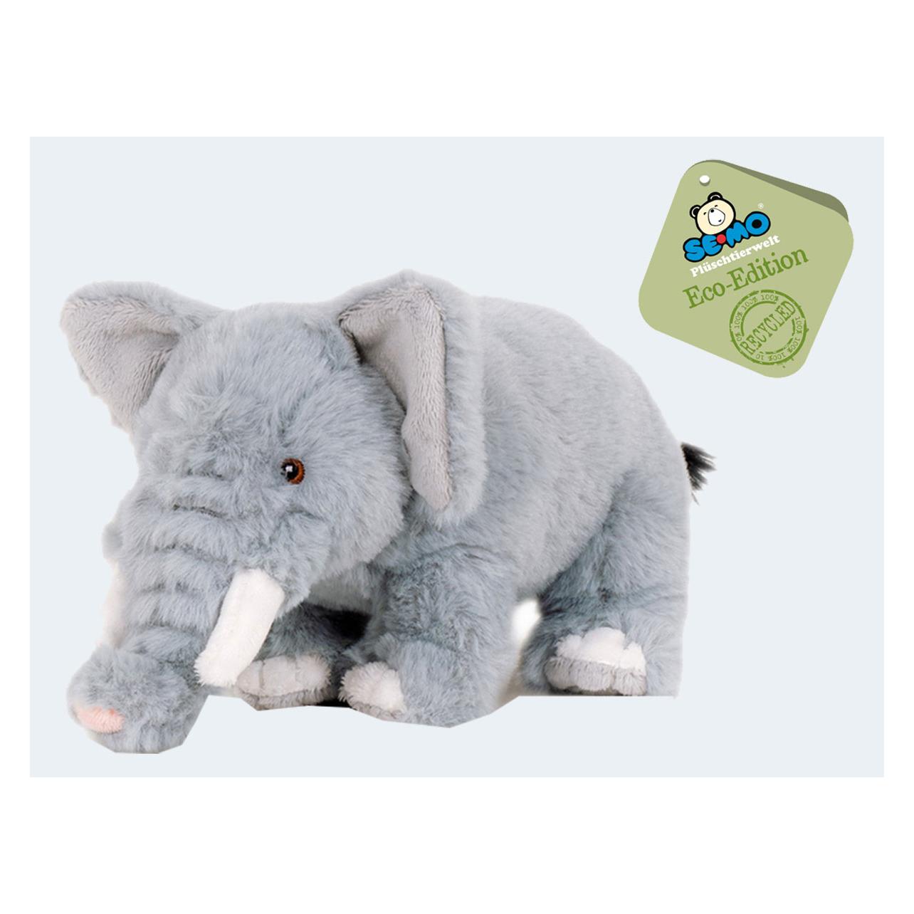 Semo Trigon Stofftier Elefant, 20 cm, Eco Edition, Kuscheltier Plüschtier, Wildtier Zootier Elefante (20 cm) (EFO-08TG01)