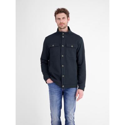 Kurzjacke LERROS "Maskulines Overshirt aus bequemem Baumwollmischgewebe", Herren, Gr. M, schwarz (classic navy), 90% Baumwolle, 10% Polyester, Jacken Kurzjacke