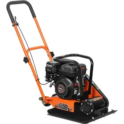 VEVOR Benzin Rüttelplatte, 6,5 PS (196 CC) Motor, 5600 U/min Vibrationsstampfer, 10,5 kN Verdichtungsdruck, 510x370 mm Platte, Handgeführter Rüttler für Pflasterarbeiten, Asphalt & Fundamente