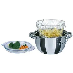 GSW Frittiertopf, Pfanne + Kochtopf, Silber