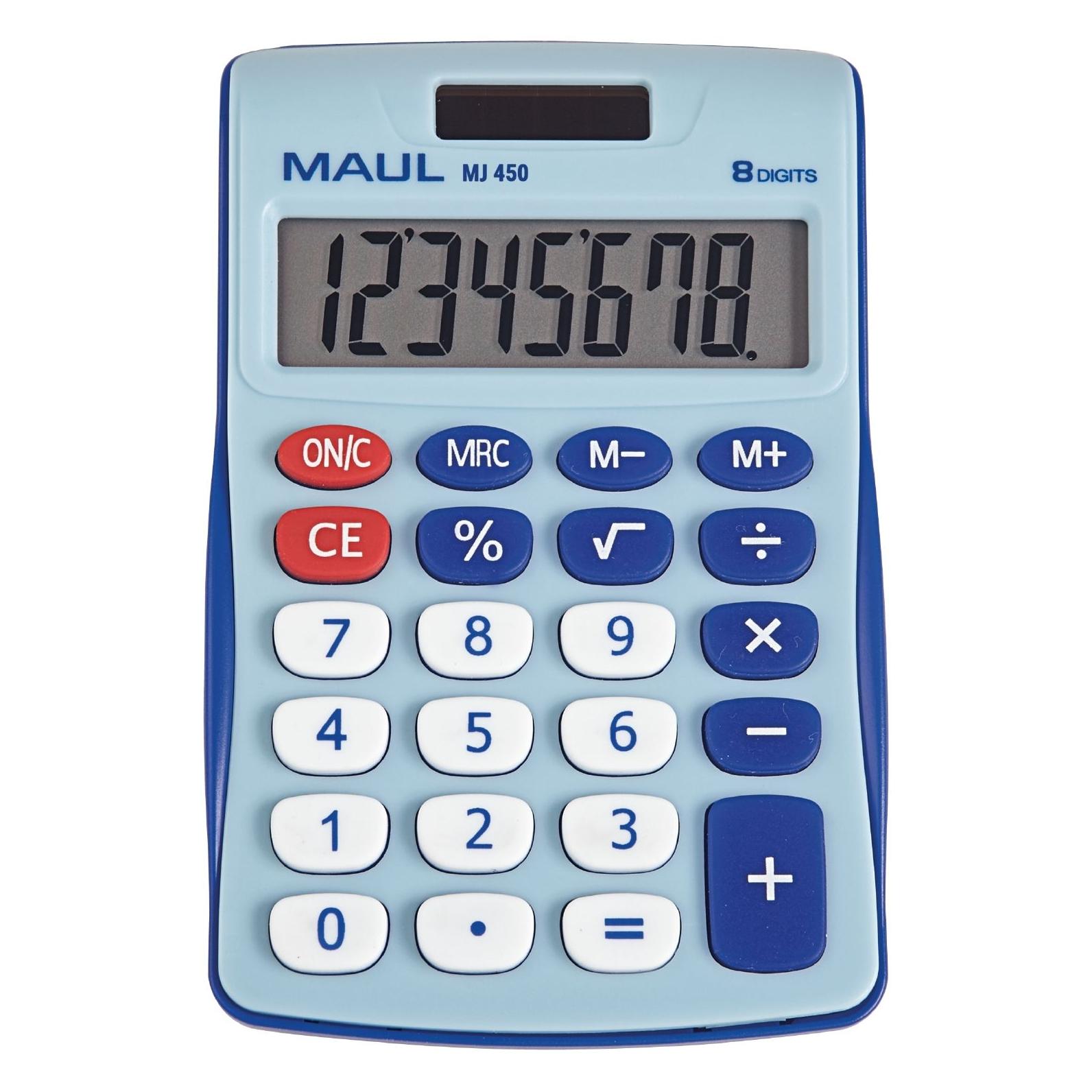 Maul Taschenrechner MJ450 Junior Blau (Batteriebetrieb, Solarenergie) (7263034)