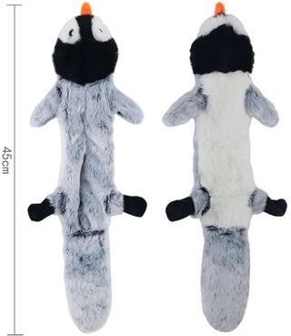 Uplift Essentials Mess Free Stuffingless Plush Squeaky Dog Toy penguin