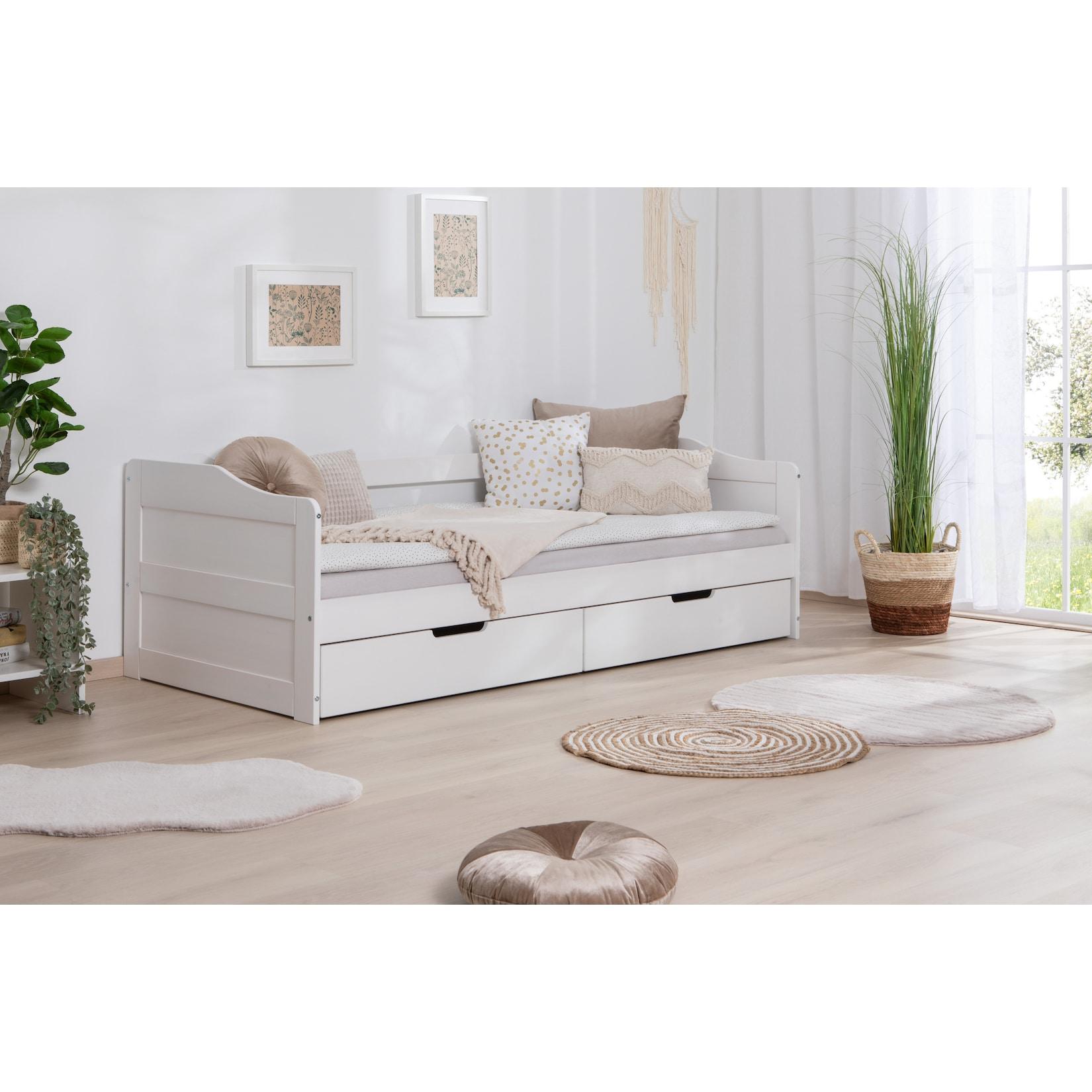 TiCAA Funktionsbett Sofabett "Melinda" Kiefer massiv