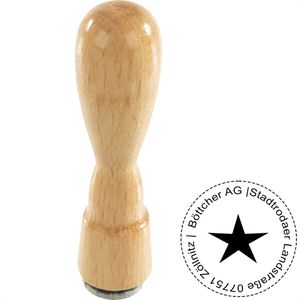 Stempel Ø 15 mm, Textstempel, inklusive Textplatte, bis 3 Zeilen
